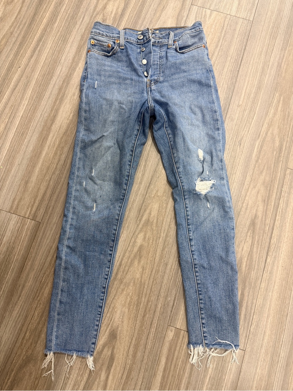 Levi's Light Blue Distressed Skinny Jeans